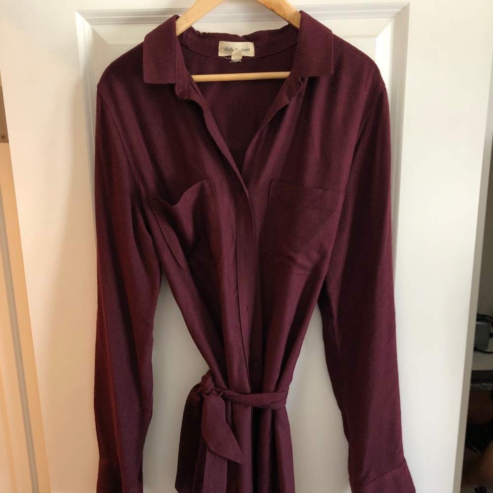 Midi length wine colored dress